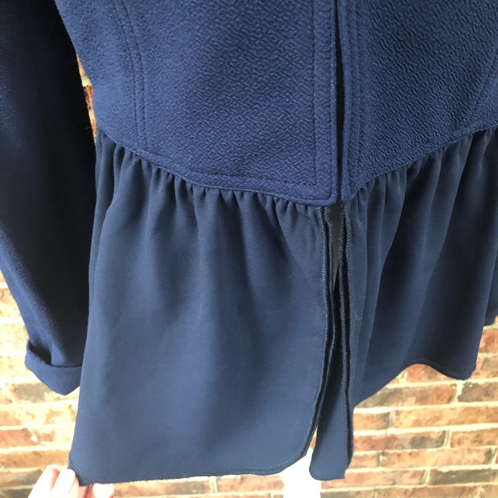 { KATE ROSY } Blue Lightweight Ruffle Blazer - Picture 6 of 8